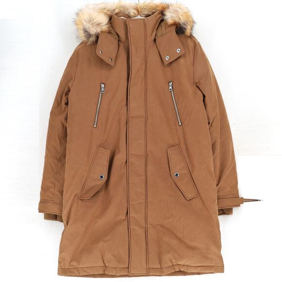Michael Kors Men's Camel Faux Fur Trim Hooded Winter Puffer Parka Coat Size M - Picture 3 of 7